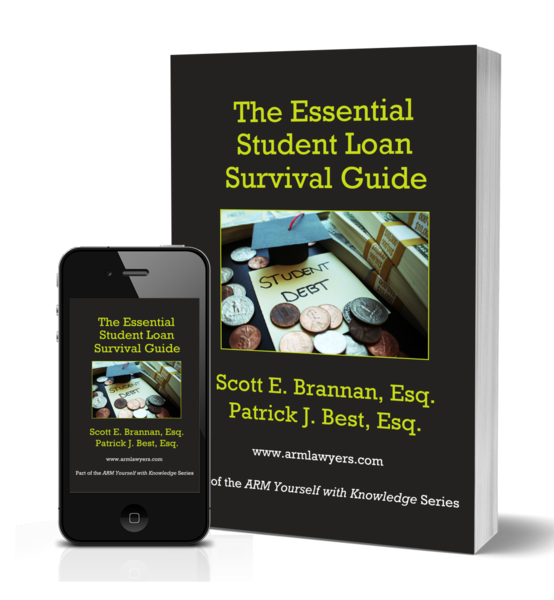 Image: 3d Book Cover - The Essential Student Loan Survival Guide Book, by student loan attorney Scott E. Brannan and student loan lawyer Patrick J. Best
